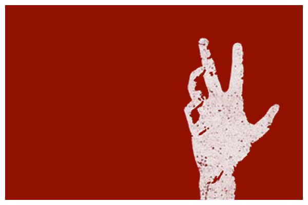 Evil Dead Hand reaching up from the ground.